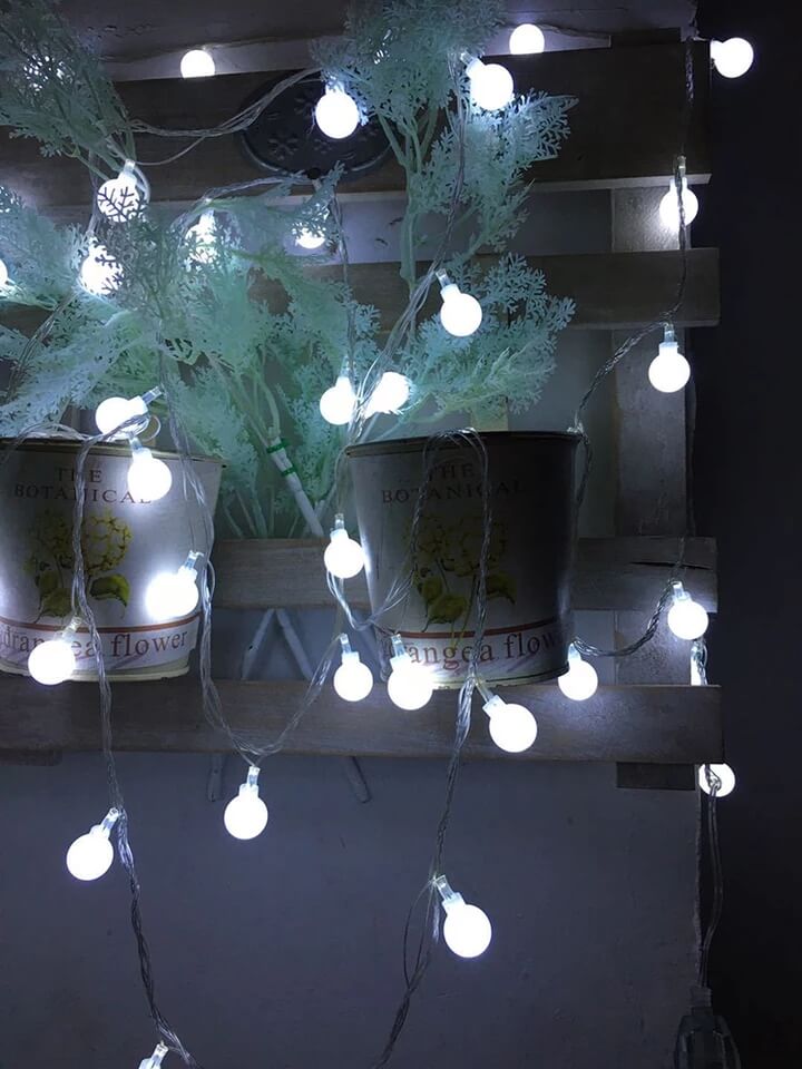4 Metre Pilli Beyaz Led Işıklı Ampul Toplar Dekoratif Ev Aydınlatma Organizasyon Süsleme