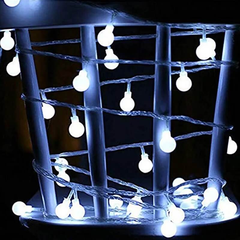 4 Metre Pilli Beyaz Led Işıklı Ampul Toplar Dekoratif Ev Aydınlatma Organizasyon Süsleme