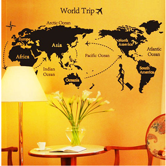 Travel Dünya Haritası Ev Dekor Duvar Sticker Çıkartma Seti