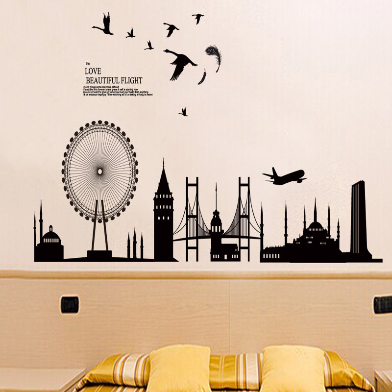 İstanbul Manzaralı Ev Dekor Duvar Sticker Çıkartma Seti