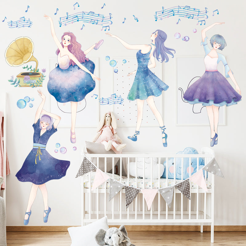 Balerin Kızlar Bebek & Çocuk Odası Duvar Sticker Çıkartma Seti