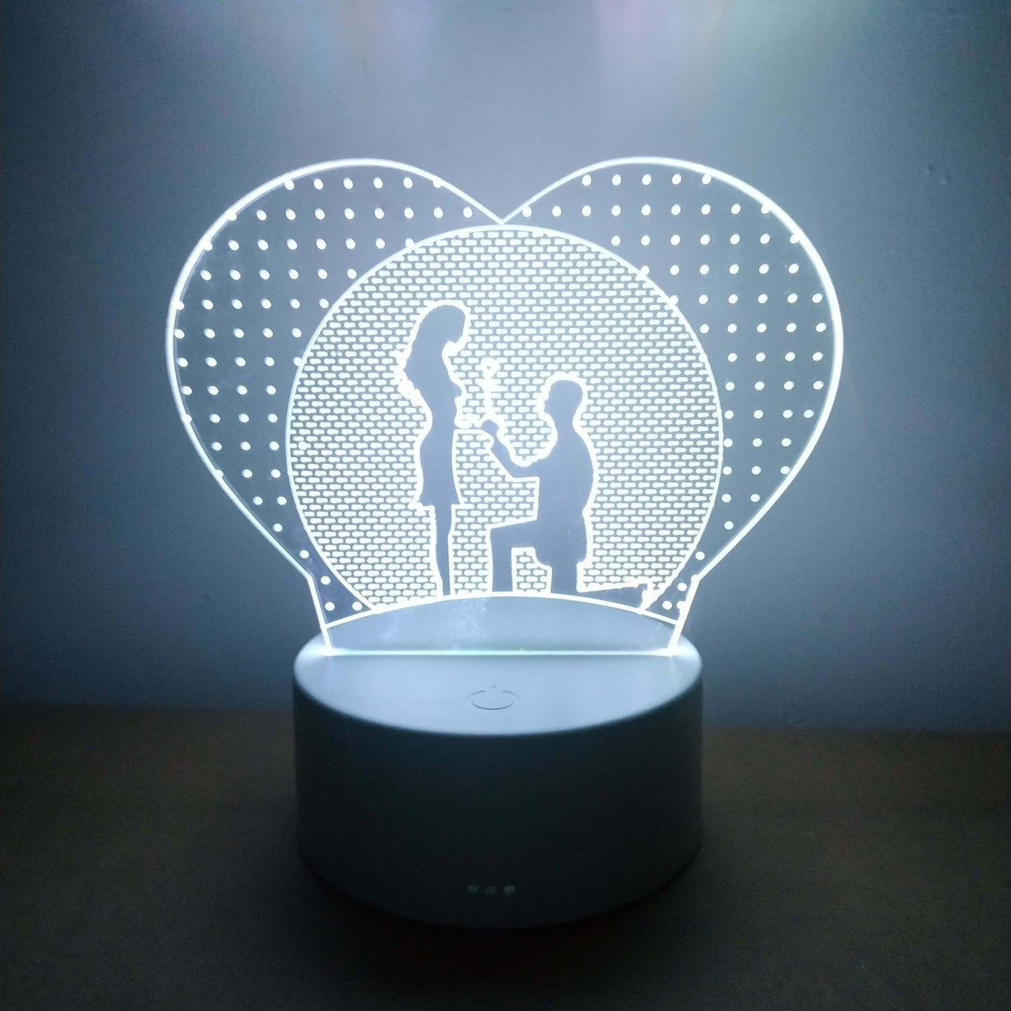 3D Üç Boyutlu Sevgili Çift Gece Masa Lambası Renk Değiştiren Sevgiliye Hediye Led Işıklı
