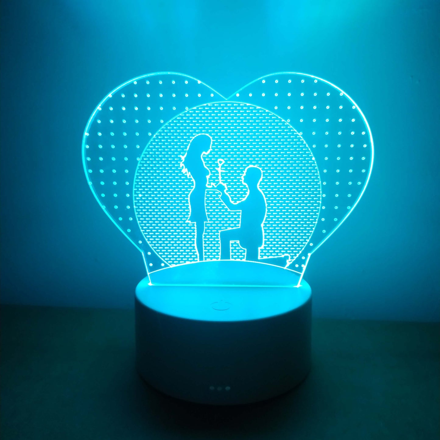 3D Üç Boyutlu Sevgili Çift Gece Masa Lambası Renk Değiştiren Sevgiliye Hediye Led Işıklı