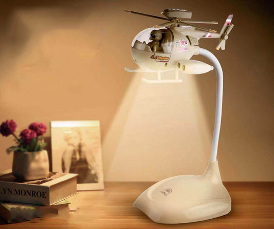 Helikopter Şarjlı Gece Masa Lambası Dokunmatik 3 Farklı Led Işıklı Bebek Çocuk Odası