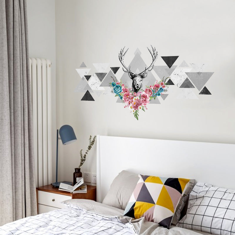 Geometrik Geyikli Ev Dekor Duvar Sticker Çıkartma Seti