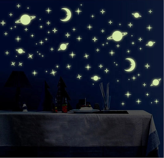 Karanlıkta Parlayan Fosforlu Uzay Samanyolu Galaksi Duvar Tavan Süsü 24 Parça