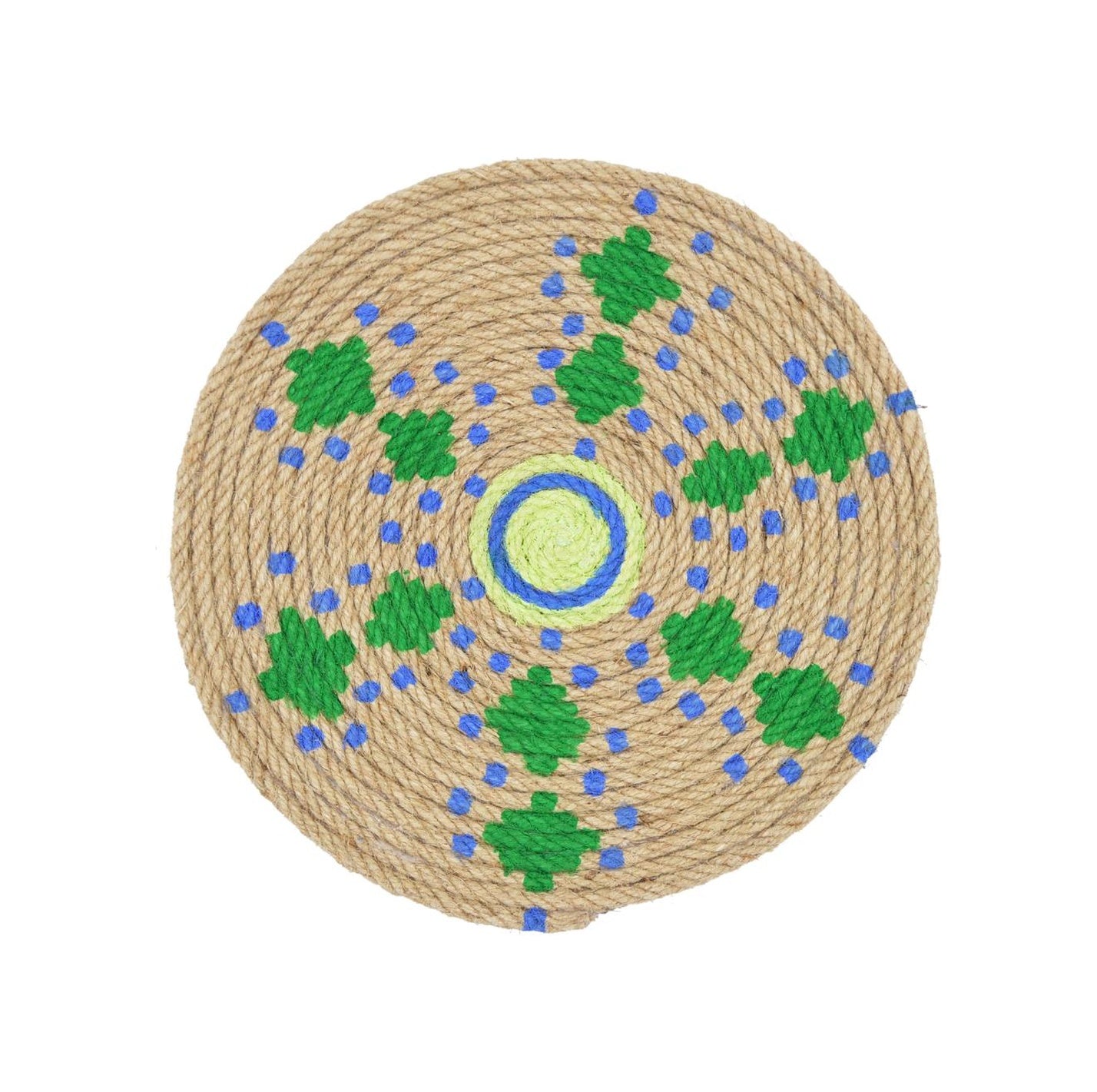 Dagi Hasır Duvar Tabağı 30 Cm Natural-Yeşil-mavi