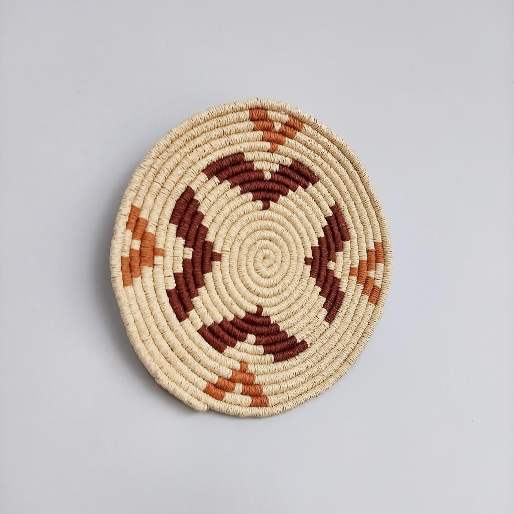 Vesta 25 cm El Yapımı Dekoratif Hasır Duvar Tabağı Bohem Afrikan Etnik Ev Dekorasyon Aksesuarı