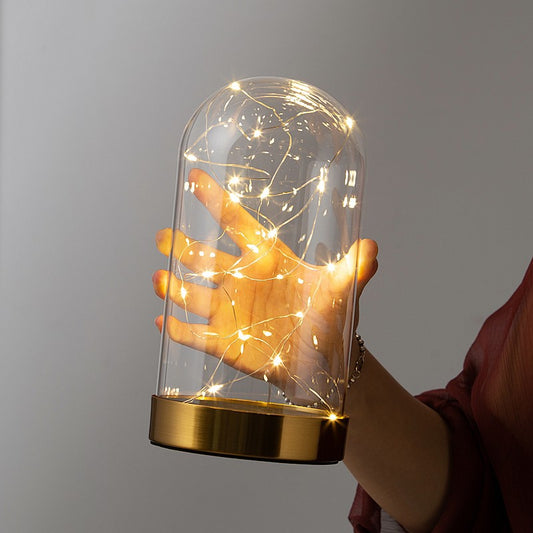 Led Işıklı Ters Fanus 3 Metre Peri Tel ile Birlikte Gün Işığı Teraryum Dekoratif Organizasyon Süsleme Hediye