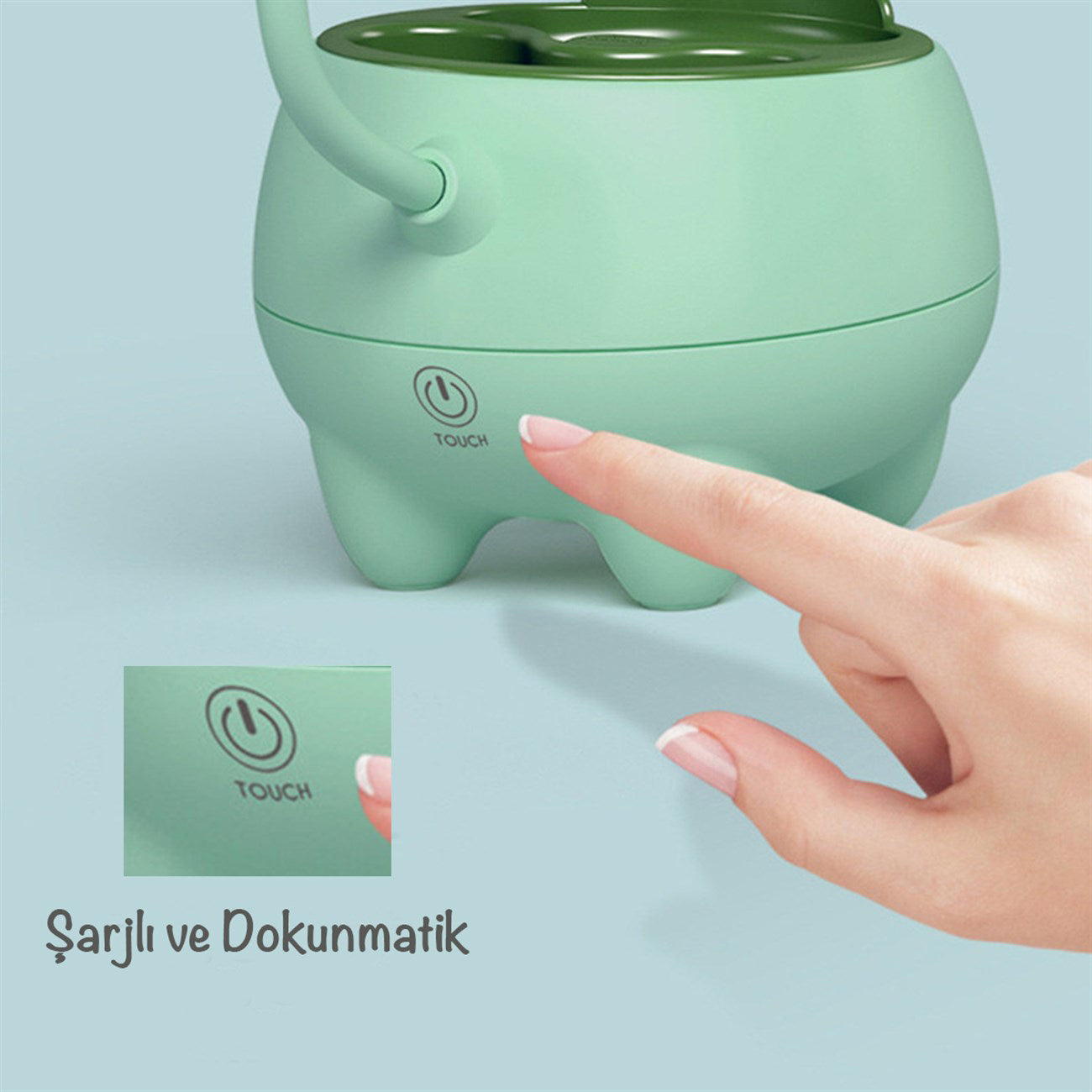 Özel Tasarım Pet Şarjlı Gece Masa Lambası Dokunmatik 3 Farklı Led Işıklı Hediyelik Çocuk Odası