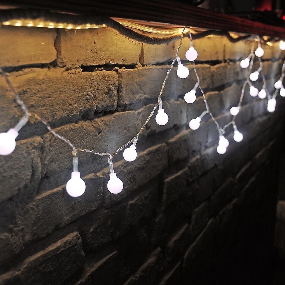 4 Metre Pilli Beyaz Led Işıklı Ampul Toplar Dekoratif Ev Aydınlatma Organizasyon Süsleme