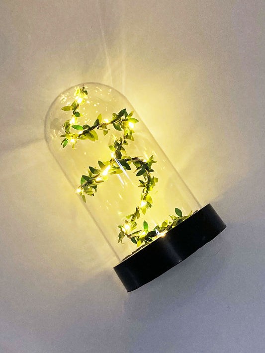 Led Işıklı Çiçek Ters Fanus 3 Metre Peri Tel ile Birlikte Sarmaşık Gün Işığı Teraryum Dekoratif Organizasyon Süsleme Hediye