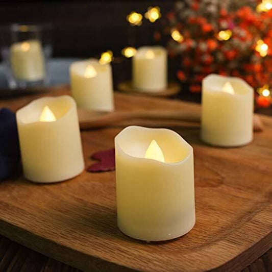 Led Işıklı Minik Sarı Mum Organizasyon Ev Süsleme Pilli