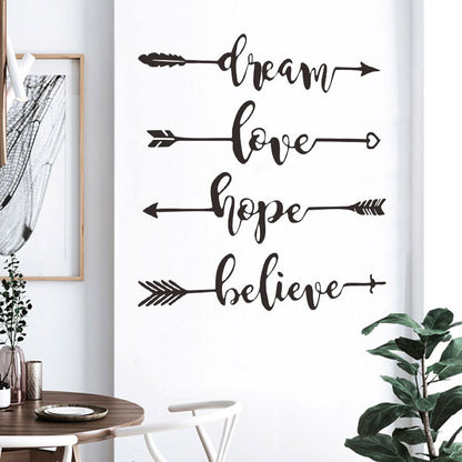 Dream Love Hope Believe Ev Dekor Duvar Sticker Çıkartma Seti