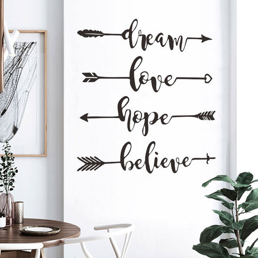 Dream Love Hope Believe Ev Dekor Duvar Sticker Çıkartma Seti