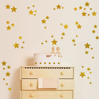 Gold Yıldız Set Bebek & Çocuk Odası Duvar Sticker Çıkartma Seti