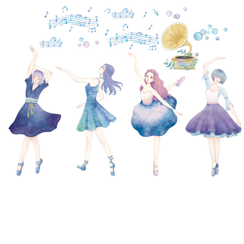 Balerin Kızlar Bebek & Çocuk Odası Duvar Sticker Çıkartma Seti