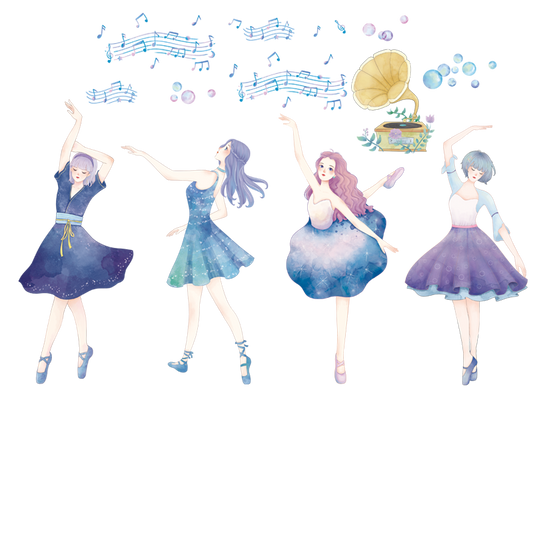 Balerin Kızlar Bebek & Çocuk Odası Duvar Sticker Çıkartma Seti