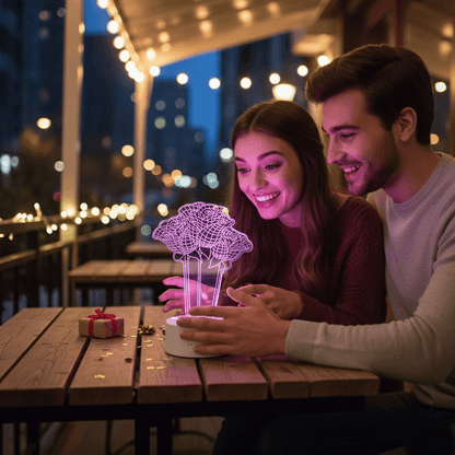 3D Üç Boyutlu Güllü Gece Masa Lambası Renk Değiştiren Sevgiliye Hediye Led Işıklı