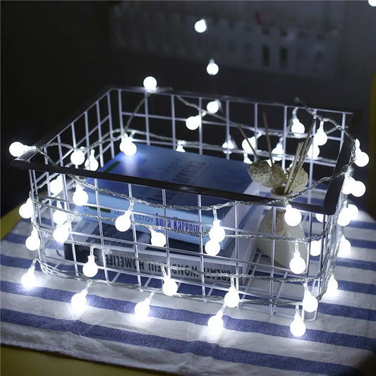4 Metre Pilli Beyaz Led Işıklı Ampul Toplar Dekoratif Ev Aydınlatma Organizasyon Süsleme