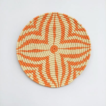 Beta 33 cm El Yapımı Dekoratif Hasır Duvar Tabağı Bohem Afrikan Etnik Ev Dekorasyon Aksesuarı