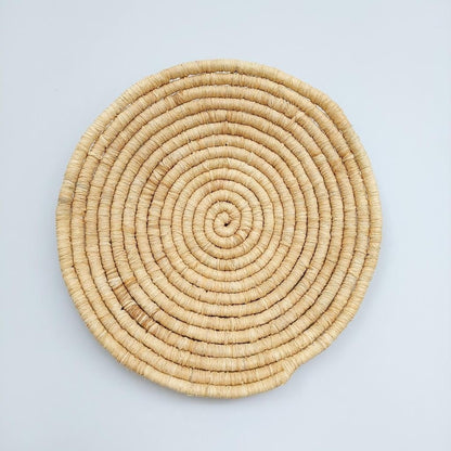 Pupa 29 cm El Yapımı Dekoratif Hasır Duvar Tabağı Bohem Afrikan Etnik Ev Dekorasyon Aksesuarı