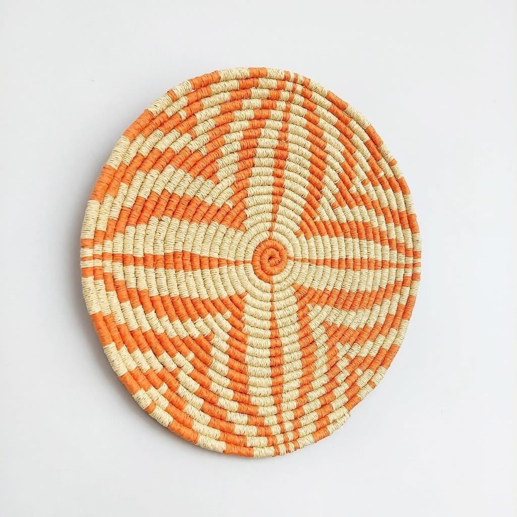 Beta 33 cm El Yapımı Dekoratif Hasır Duvar Tabağı Bohem Afrikan Etnik Ev Dekorasyon Aksesuarı