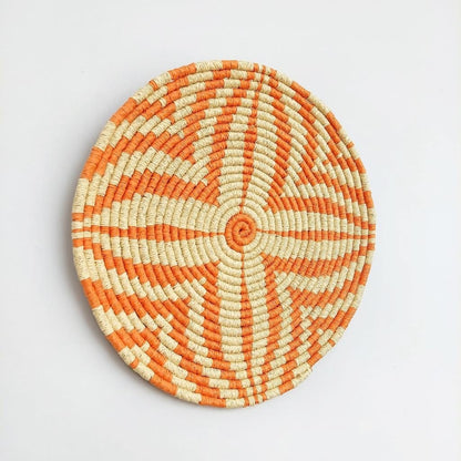 Beta 33 cm El Yapımı Dekoratif Hasır Duvar Tabağı Bohem Afrikan Etnik Ev Dekorasyon Aksesuarı
