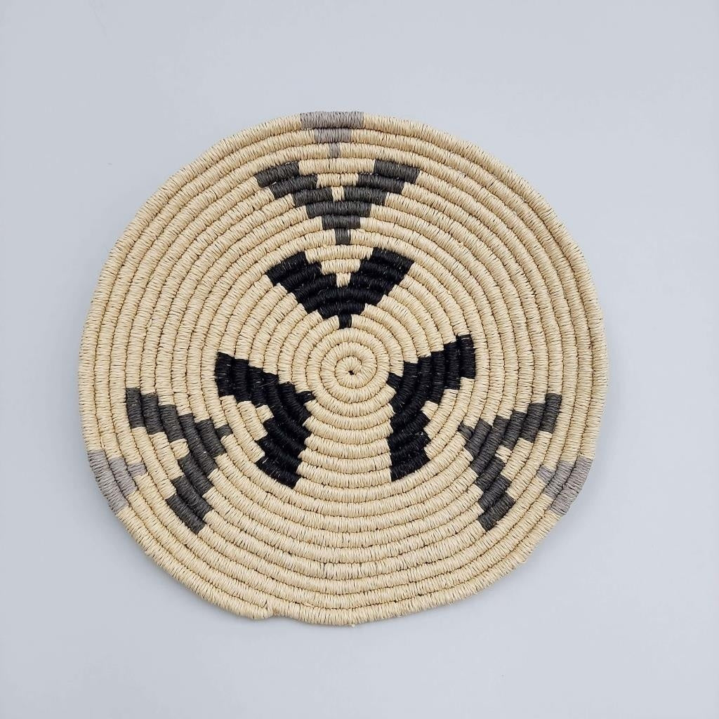 Karina 30 cm El Yapımı Dekoratif Hasır Duvar Tabağı Bohem Afrikan Etnik Ev Dekorasyon Aksesuarı