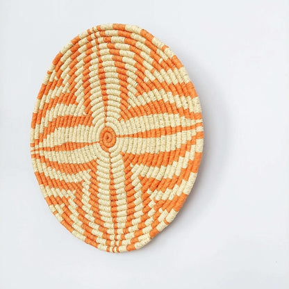 Beta 33 cm El Yapımı Dekoratif Hasır Duvar Tabağı Bohem Afrikan Etnik Ev Dekorasyon Aksesuarı
