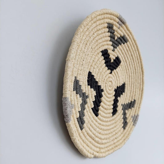 Karina 30 cm El Yapımı Dekoratif Hasır Duvar Tabağı Bohem Afrikan Etnik Ev Dekorasyon Aksesuarı