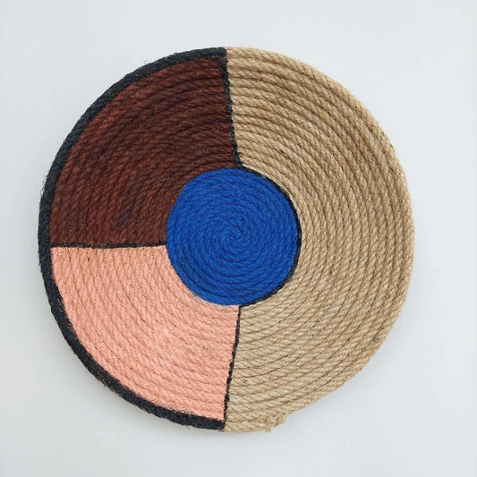 Titan 28 cm El Yapımı Dekoratif Hasır Duvar Tabağı Bohem Afrikan Etnik Ev Dekorasyon Aksesuarı