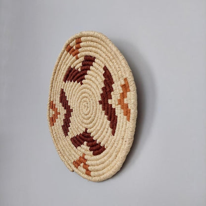 Vesta 25 cm El Yapımı Dekoratif Hasır Duvar Tabağı Bohem Afrikan Etnik Ev Dekorasyon Aksesuarı
