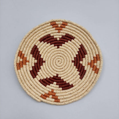 Vesta 25 cm El Yapımı Dekoratif Hasır Duvar Tabağı Bohem Afrikan Etnik Ev Dekorasyon Aksesuarı