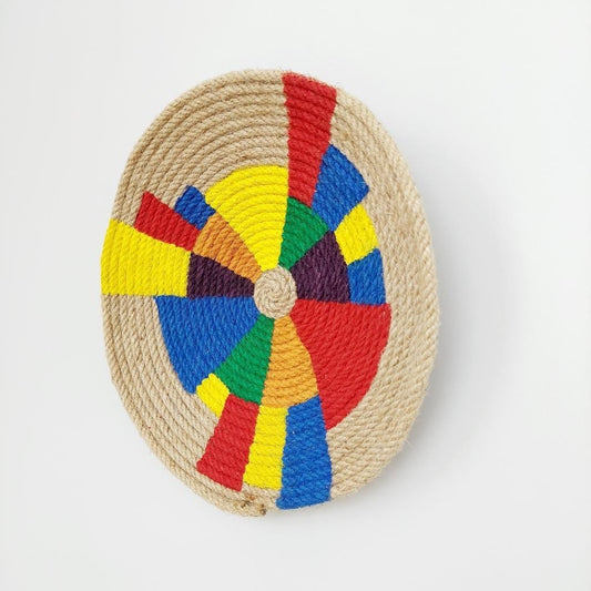 Margaret 31 cm El Yapımı Dekoratif Hasır Duvar Tabağı Bohem Afrikan Etnik Ev Dekorasyon Aksesuarı