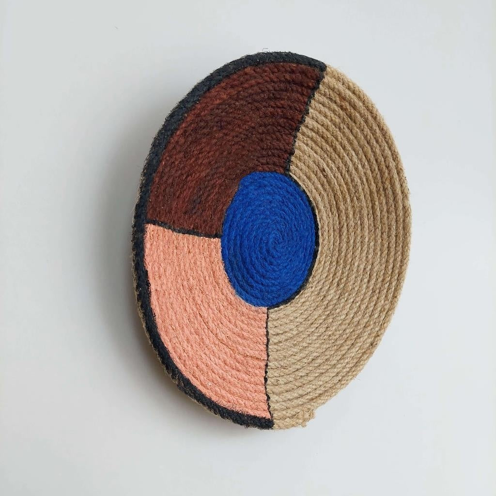 Titan 28 cm El Yapımı Dekoratif Hasır Duvar Tabağı Bohem Afrikan Etnik Ev Dekorasyon Aksesuarı