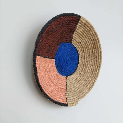 Titan 28 cm El Yapımı Dekoratif Hasır Duvar Tabağı Bohem Afrikan Etnik Ev Dekorasyon Aksesuarı