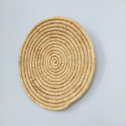 Pupa 29 cm El Yapımı Dekoratif Hasır Duvar Tabağı Bohem Afrikan Etnik Ev Dekorasyon Aksesuarı