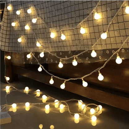 2 metre Pilli Led Işıklı Ampul Toplar Animasyonlu Aydınlatma Çocuk Bebek Odası Organizasyon Süsleme