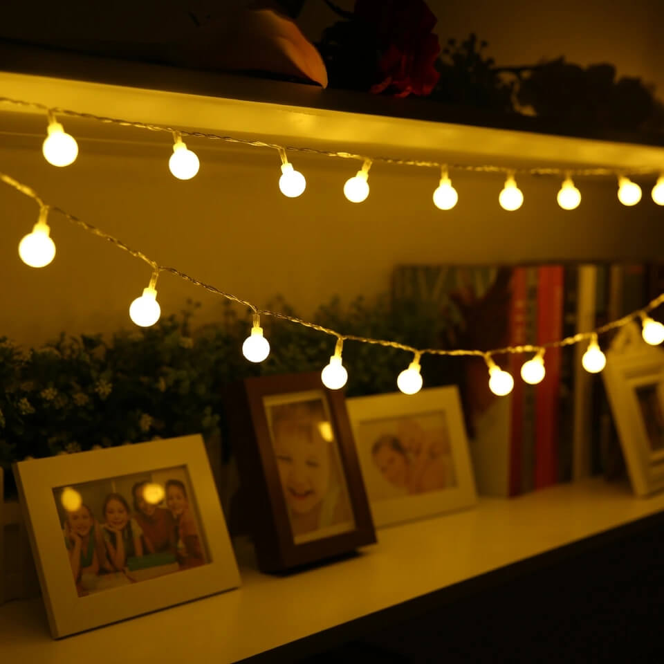 2 metre Pilli Led Işıklı Ampul Toplar Animasyonlu Aydınlatma Çocuk Bebek Odası Organizasyon Süsleme