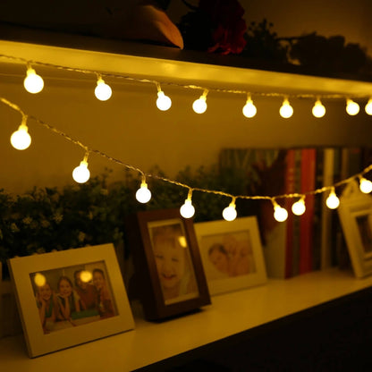 2 metre Pilli Led Işıklı Ampul Toplar Animasyonlu Aydınlatma Çocuk Bebek Odası Organizasyon Süsleme