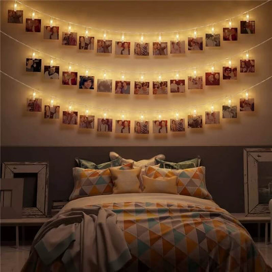 3 metre Pilli Led Işıklı Fotoğraf Mandalları  Çocuk Bebek Odası Dekoratif Organizasyon Süsleme