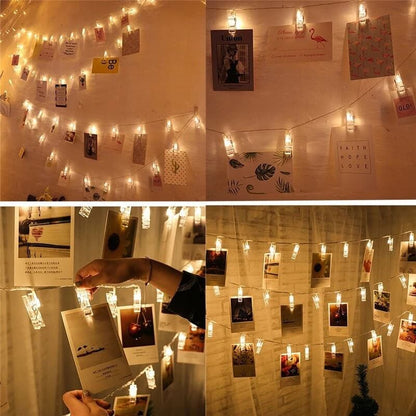 3 metre Pilli Led Işıklı Fotoğraf Mandalları  Çocuk Bebek Odası Dekoratif Organizasyon Süsleme