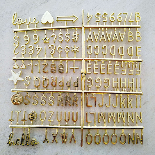 Mesaj Yazı Panosu Gold Harf Seti 140 Karakter
