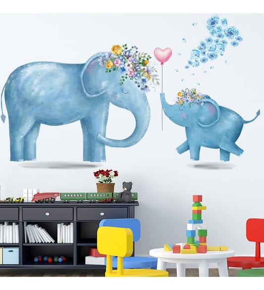Anne Fil ve Yavrusu Bebek & Çocuk Odası Duvar Sticker Çıkartma Seti