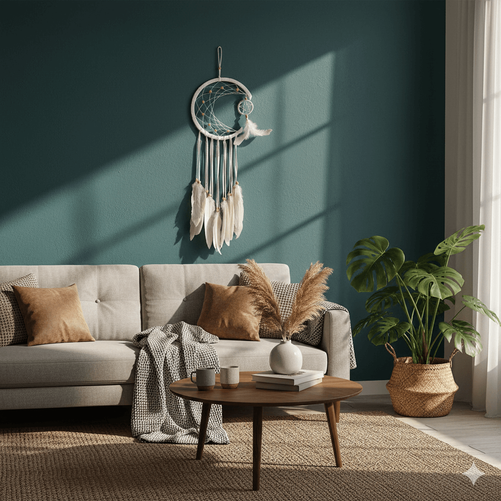 El Yapımı Tüylü Ve Boncuklu Beyaz Hilal Düş Kapanı Ev Bohem Duvar Süsü Dekorasyonu Dream Catcher