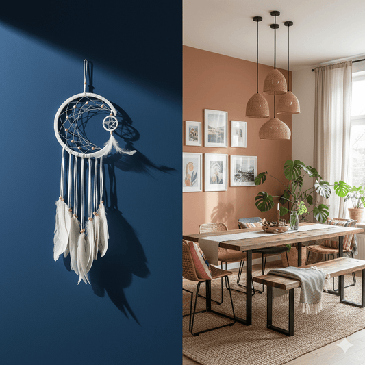 El Yapımı Tüylü Ve Boncuklu Beyaz Hilal Düş Kapanı Ev Bohem Duvar Süsü Dekorasyonu Dream Catcher