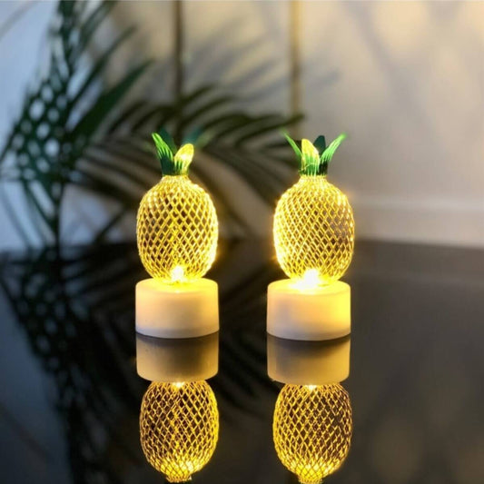 Dekoratif Led Işıklı Mini Metal Çift Ananas Lamba Ev Oda Süsleme Organizasyon Hediyelik Aksesuar