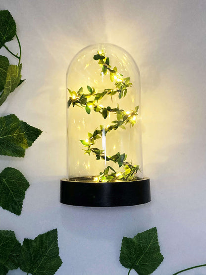 Led Işıklı Çiçek Ters Fanus 3 Metre Peri Tel ile Birlikte Sarmaşık Gün Işığı Teraryum Dekoratif Organizasyon Süsleme Hediye