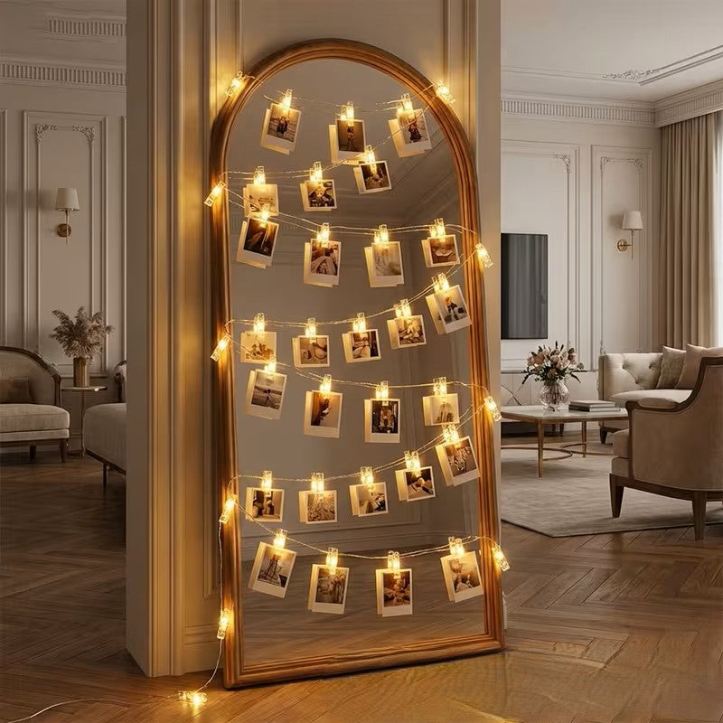 Led Işıklı Fotoğraf Asma Mandalları Pilli Animasyonlu 10 lu 1,5 Metre Zincir Dekoratif Aydınlatma